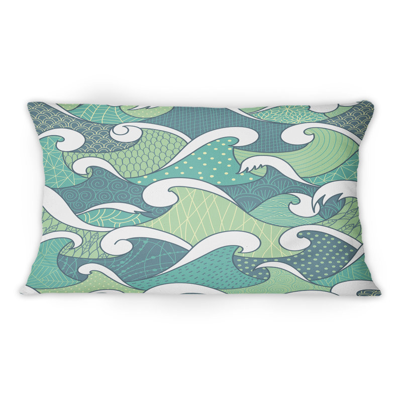 Coussin bleu et vert