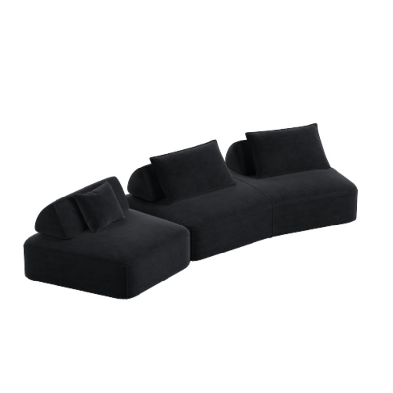 Ensemble de canapé modulaire surdimensionné Boneless, Noir