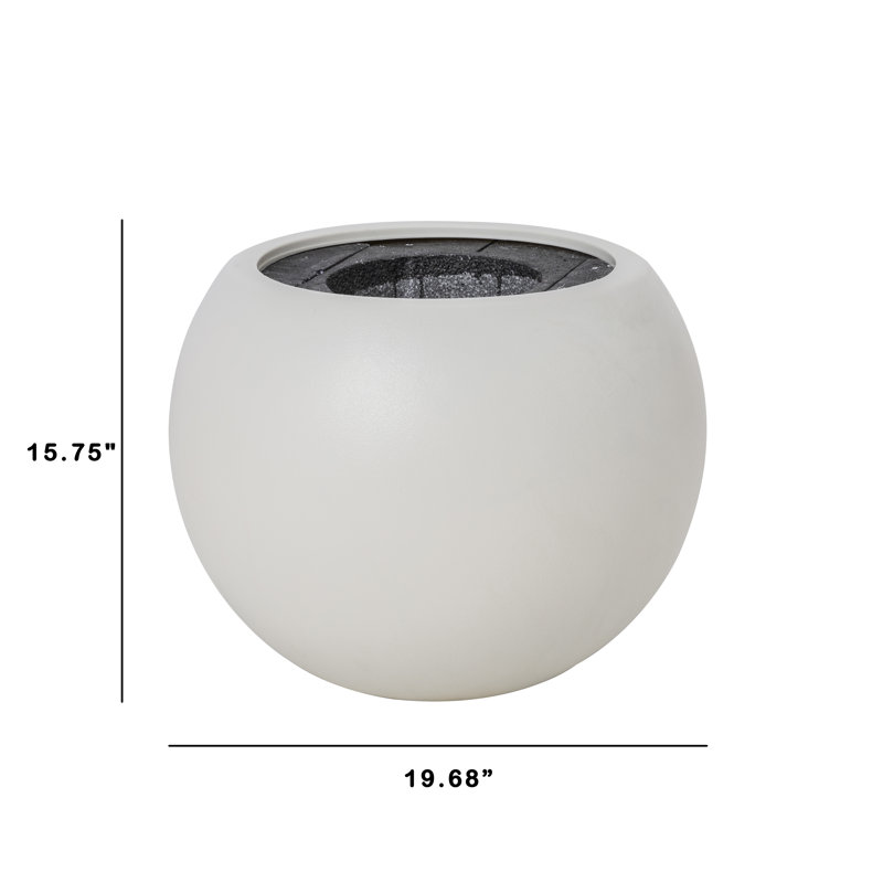 20" Wide Indoor/ Outdoor White Fishbowl Planter with a Matte Finish
