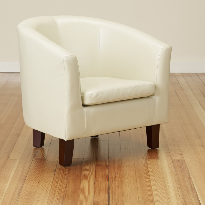 Darlene Faux Leather Armchair, Ivory