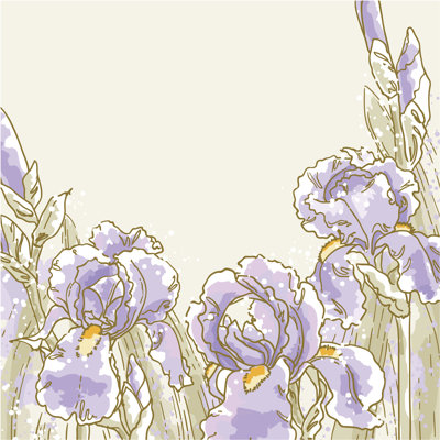 Orbisonia Background with Irises 1 Piece Wrapped Canvas Wall Art