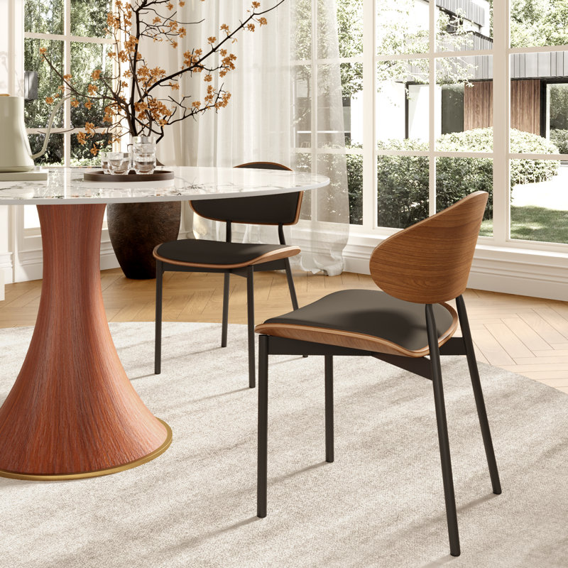 Ensemble de table de salle à manger de style Mid-Century 5/7 pièces avec chaises d'appoint rembourrées en éponge