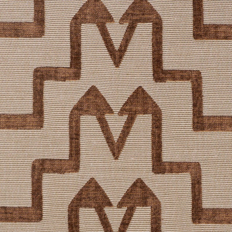 Schumacher X David Kaihoi Turkish Step Fabric, Brown