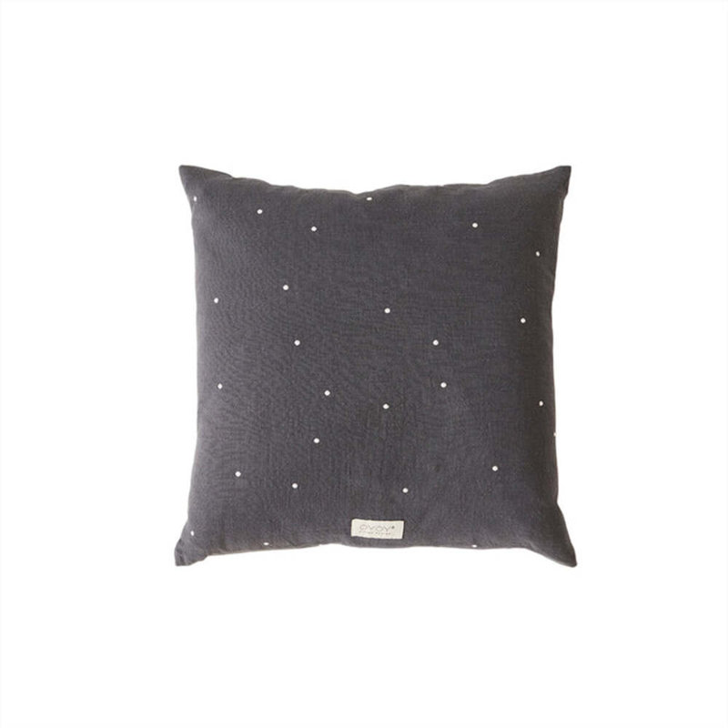 Kyoto Pillow Cover & Insert, Square, 19.69"H x 19.69"W, Anthracite Polka Dots