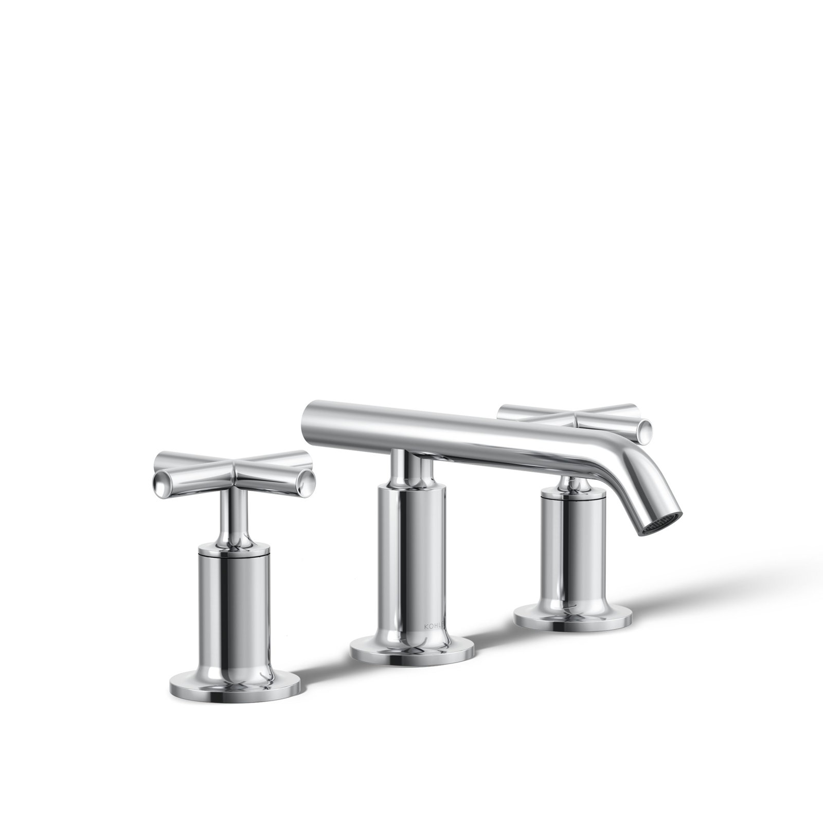 Purist Widespread Faucet with Low Cross Handles, Polished Chrome