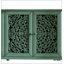 60-Inch Antique Buffet Cabinet with Floral Carvings, Solid Wood Legs, Brass Handles, and Adjustable Shelves for Versatile Storage and Display