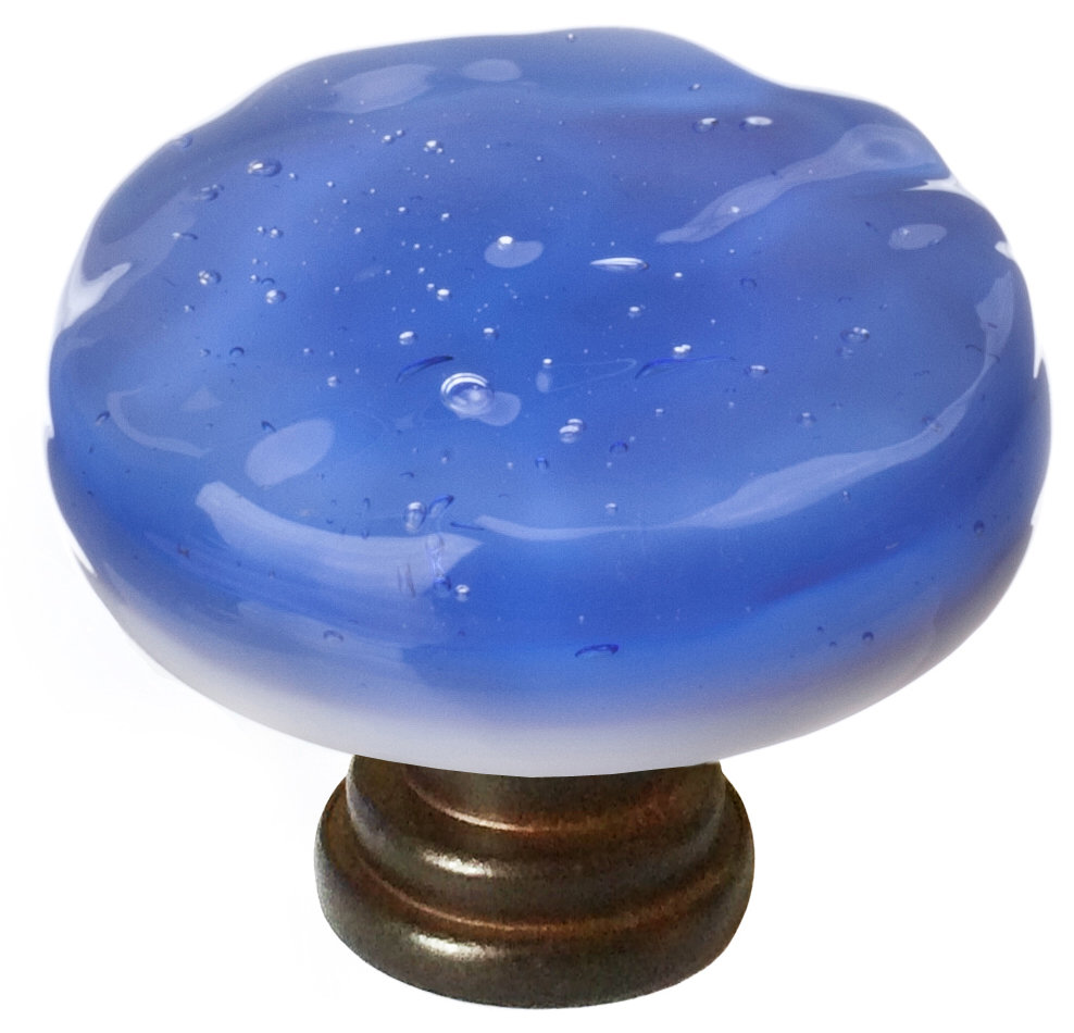Glacier Mushroom Knob Knob, Oil Rubbed Bronze, Sky Blue