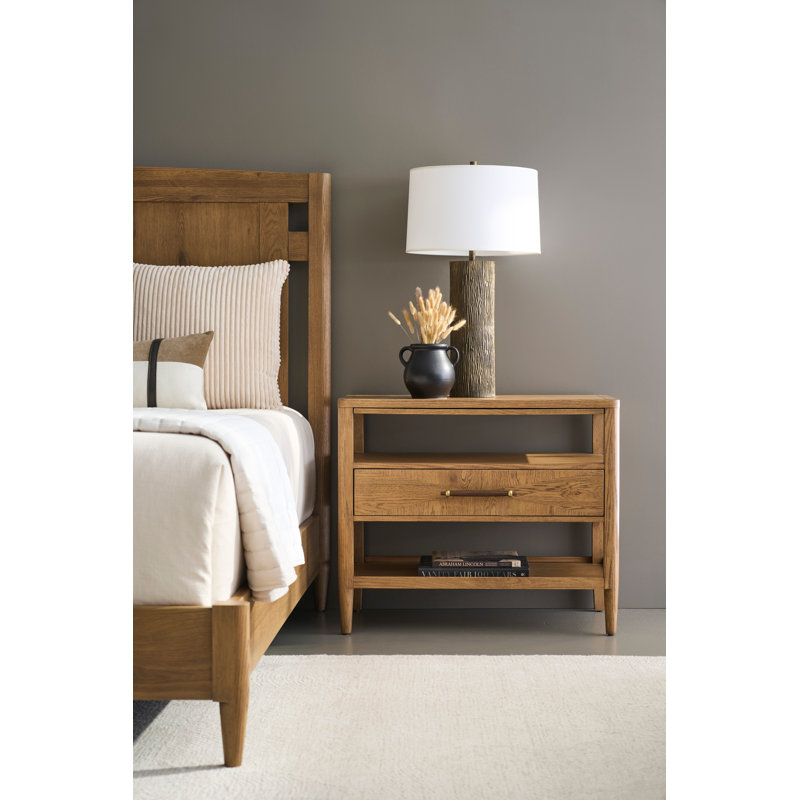 Maxwell 1 - Drawer Solid Wood Nightstand, Caramel