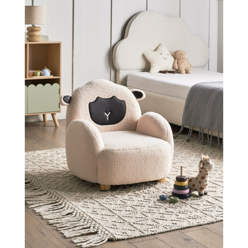 Kids Boucle Armchair Sheep ULA, Brown/White