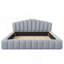 Velvet Upholstered Queen Bed Frame Shell-Shaped Headboard for Bedroom-2046625766