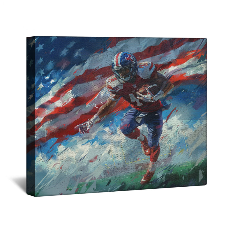 Toile de football sur toile tendue - Décoration murale sport en plusieurs tailles, 20 po x 30 po