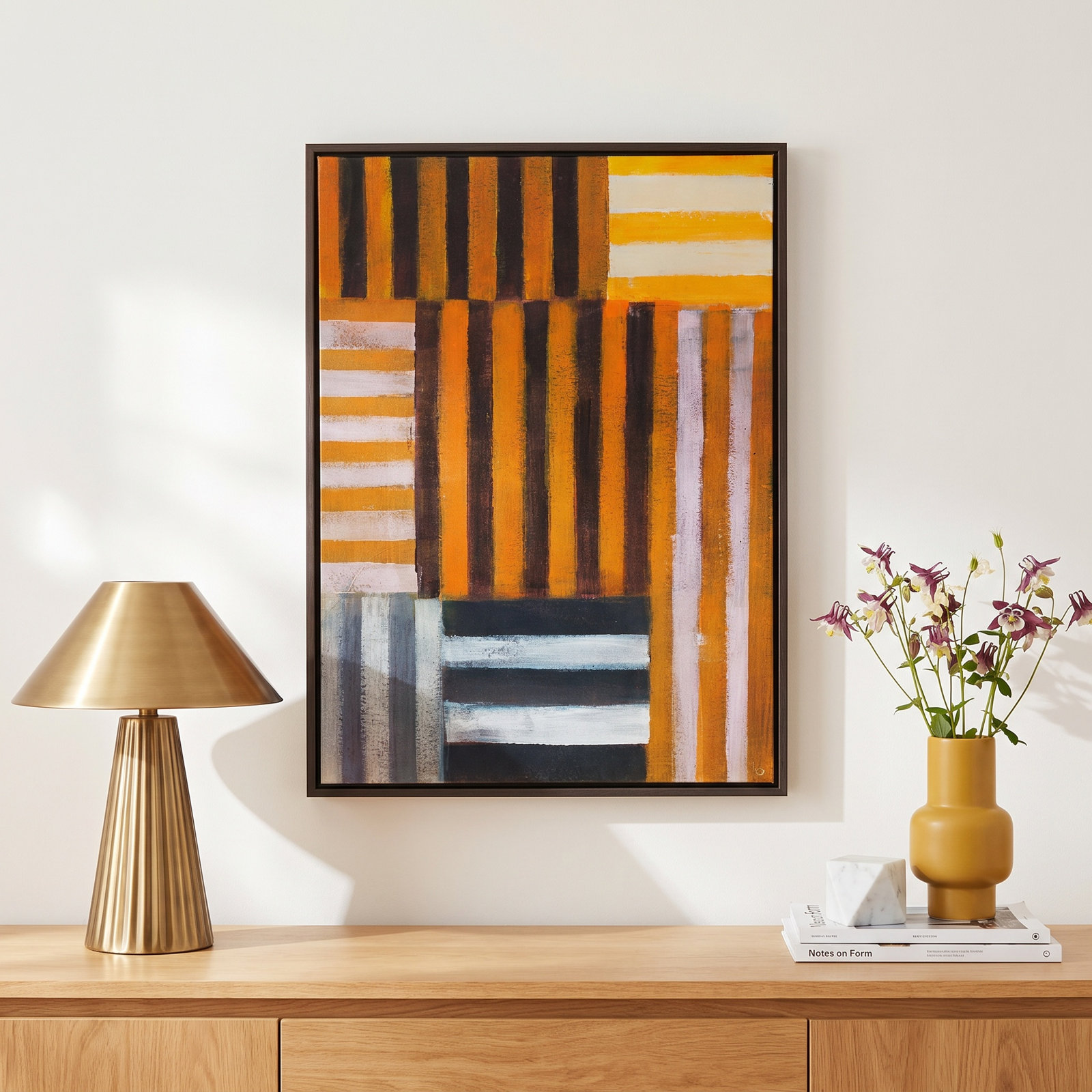 Back-and-Forth 1 Print by Anne-Marie Olczak, 20" H x 16" W, Framed Print Canvas without Mat, Black