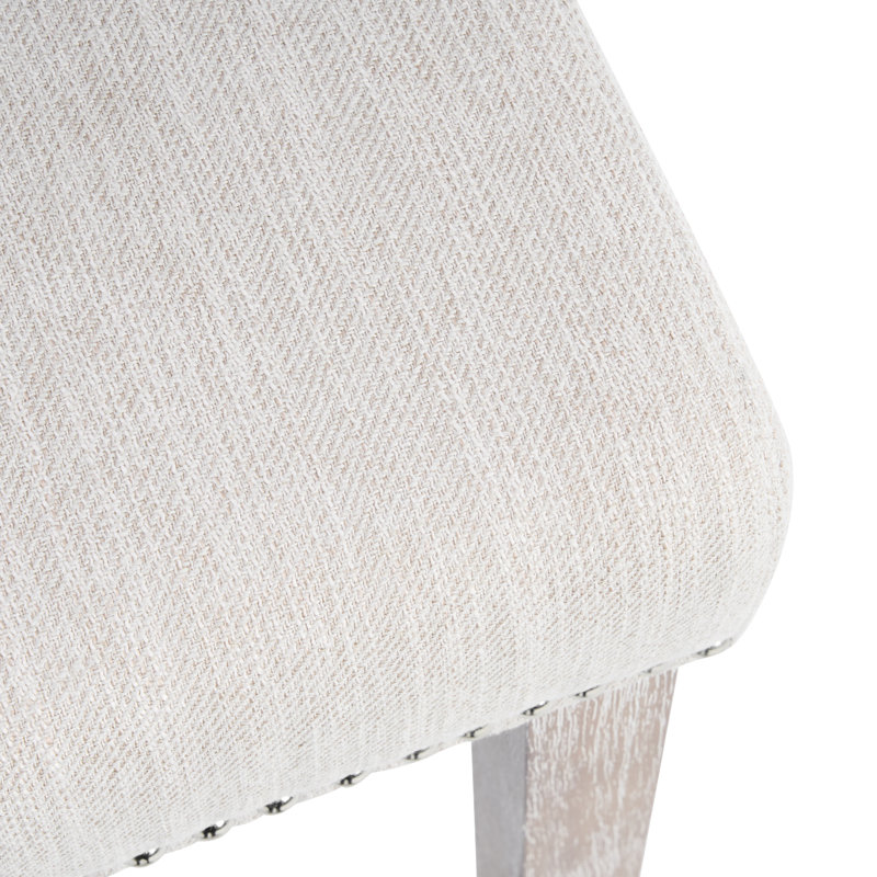 Tabourets à oreilles capitonnés en tissu, Tabouret de comptoir (siège d'une hauteur de 27 p, Beige