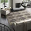 Wool Damask Area Rug in Charcoal/Ivory