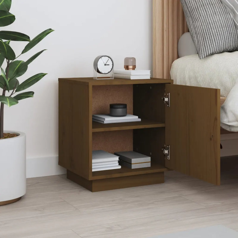 Julea Bedside Table, Honey Brown