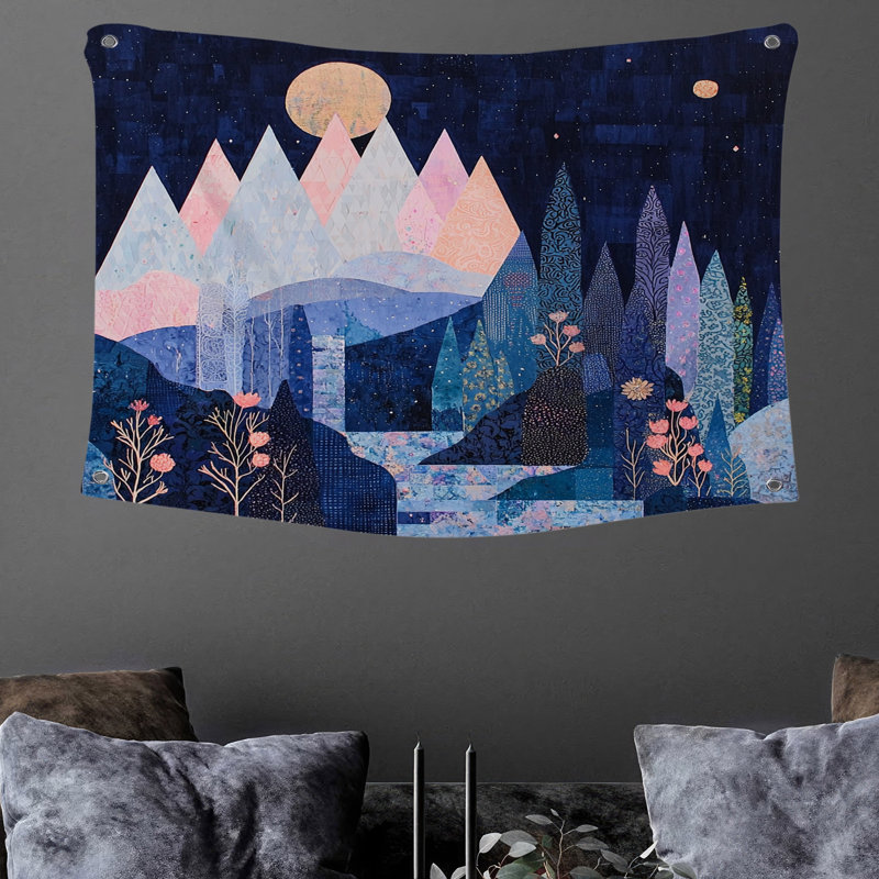Tapisserie murale montagnes - décoration murale nature, H 50 po x l 60 po