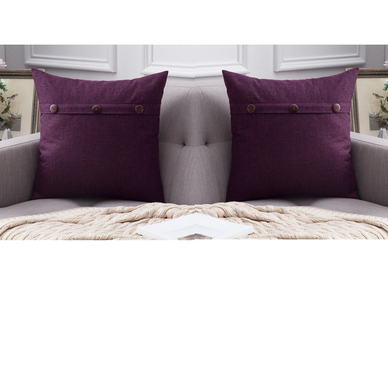 Housse de coussin en chenille à motif géométrique 18 po, Mauve