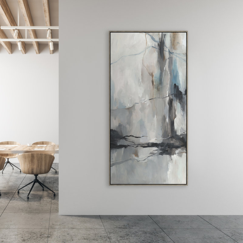 "Concurrence I" par Richard Ryder - cadre flottant, impression sur toile, H 49,75 po x l 25,75 po, Image au pinceau gel