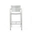 Ensemble de 2 tabourets d'extérieur avec cadre en aluminium antirouille 29,50 po d'extérieur, argent