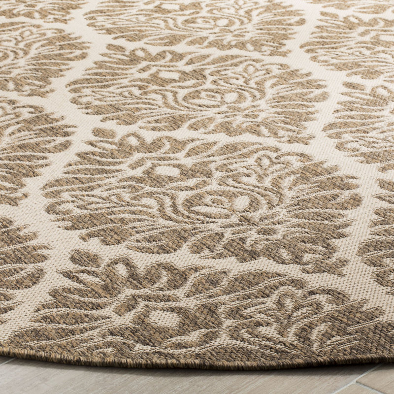 Emmanuel Performance Damask Indoor/Outdoor Area Rug, Round 6'7"