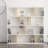Modern White w/ Oak Bookshelf, 57.1 x 9.8 x 57.1 inches | 100% Melamine Coated Particle Board, Thickness: 0.7 inches | Numerous Shelves, Wall-Mountable Design | Stylish Scandinavian Furniture for Home w/ Office-739867610