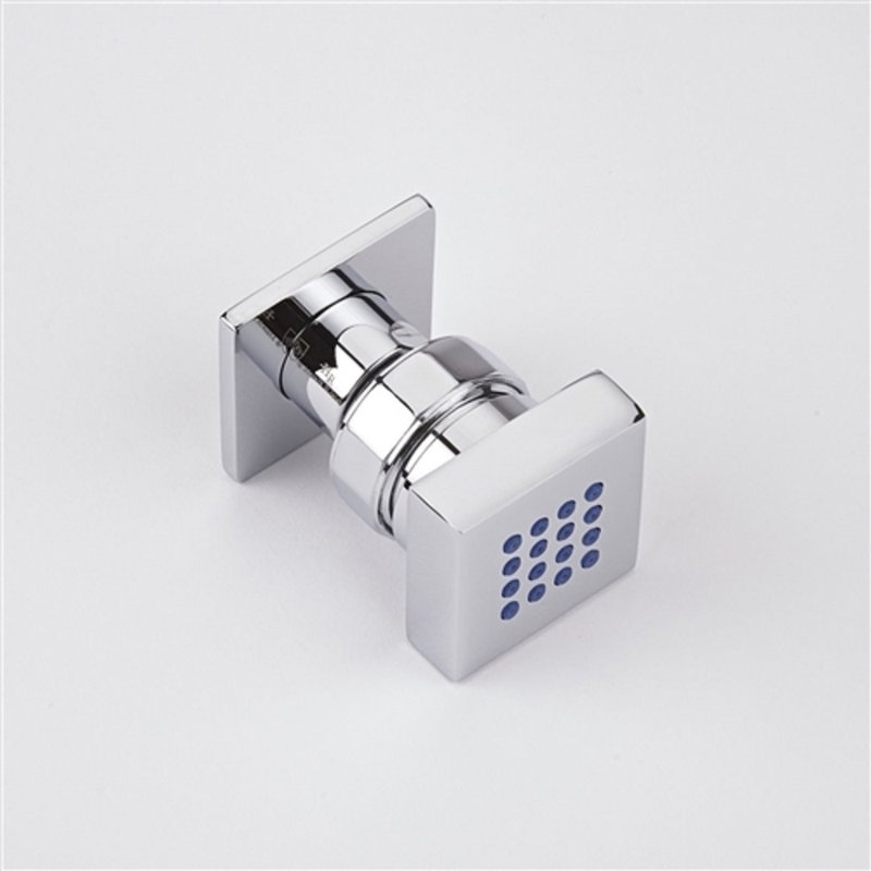 Kristal Thermostatic 3-Outlet Shower System Set with 12" Square Rainfall Head & 6 Body Jets