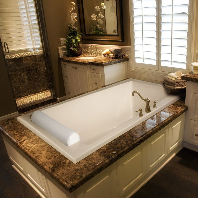 Regal 70'' L Whirlpool Bathtub, Satin Nickel, Bone