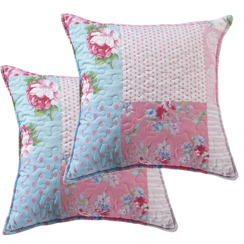 Devane Square Cushion Cover, Pink/Blue