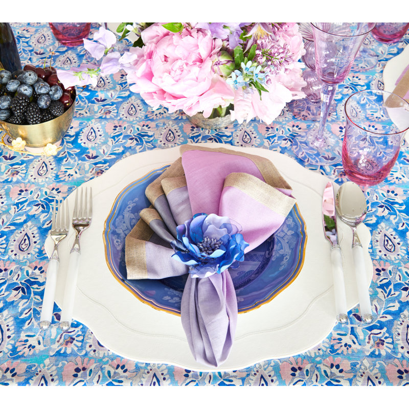 Dip Dye Linen Napkin, Lilac/Periwinkle
