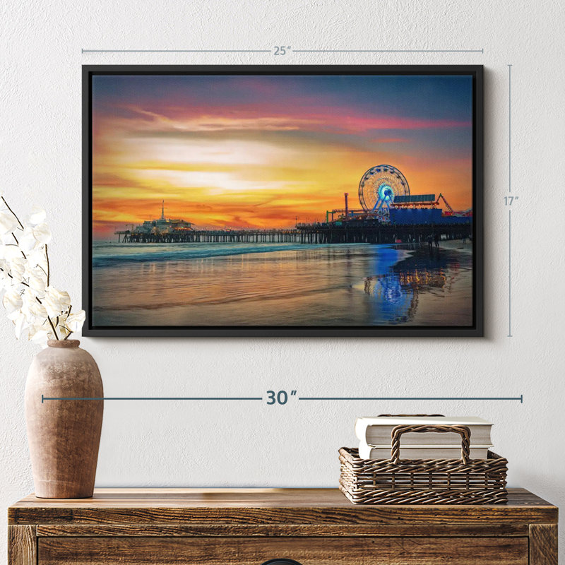 Plage «Santa Monica Pier Sunset», H 17 po x l 25 po