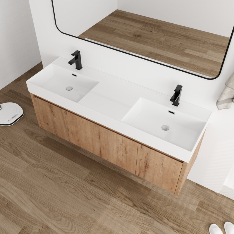 Meuble-lavabo double avec plateau Makensley 59,44