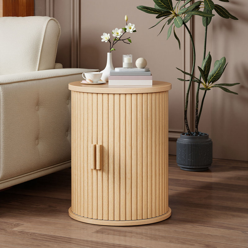 Tray Top Block End Table, Oak