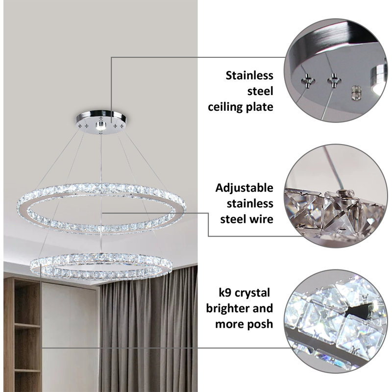 Haasini 1 - Light Silver LED Geometric Pendant