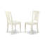 L'ensemble de table de cuisine 5 pièces pour 4 personnes comprend une table de salle à manger ronde avec piédestal et 4 chaises en bois massif, 42 x 42 pouces, lin blanc-732985893-732985892-732985891