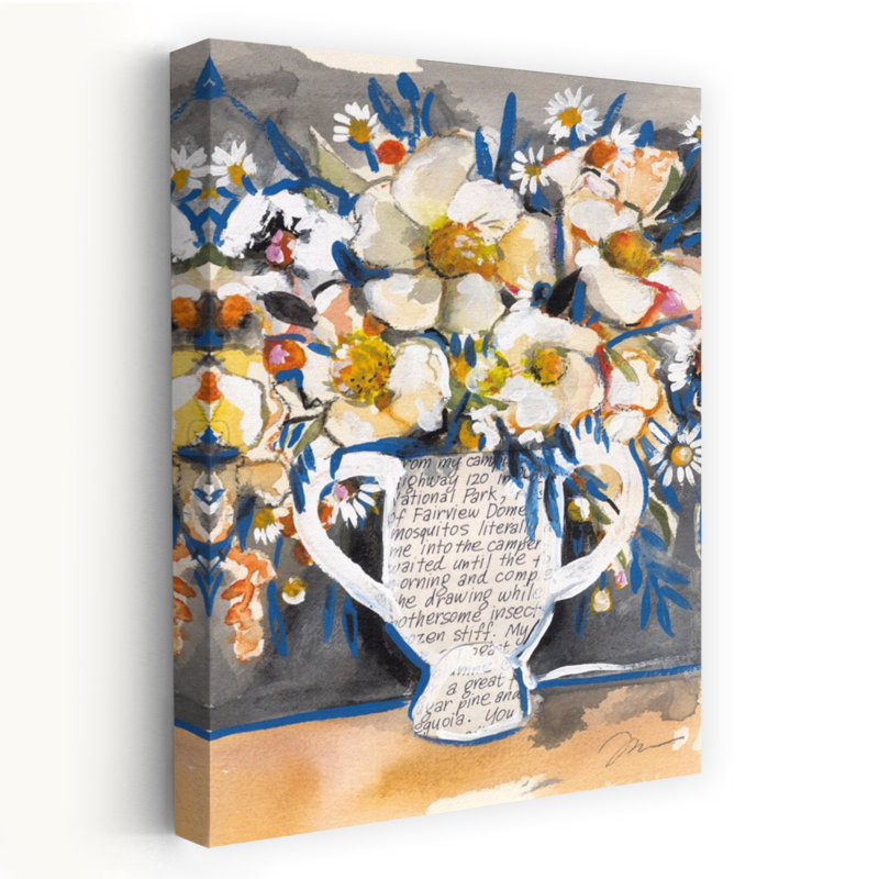Une touche d'art abstrait bleu contemporain, H 24 po x l 16 po