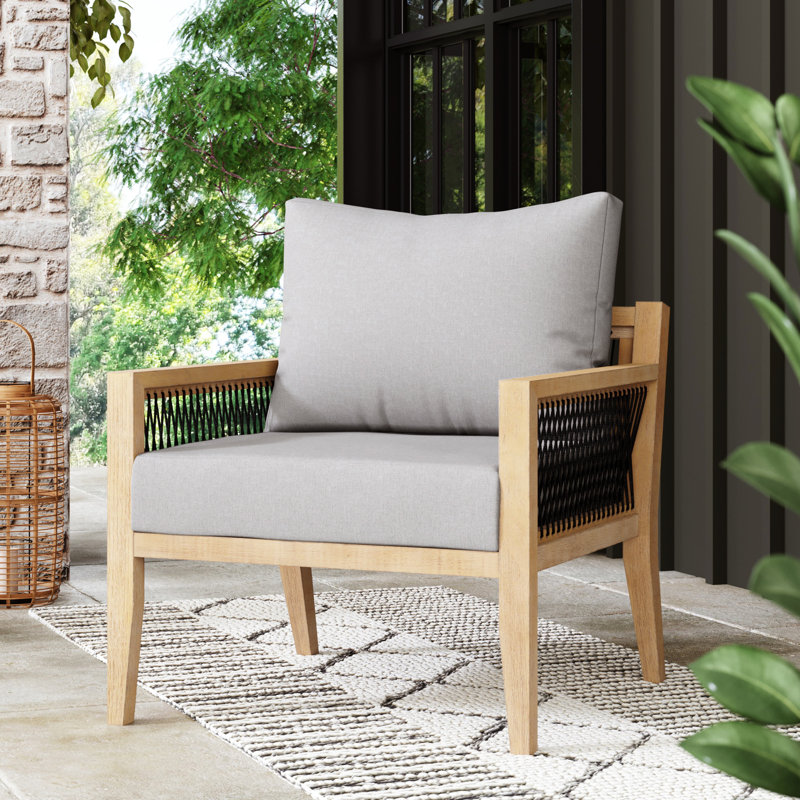 Rooney Outdoor Lounge Chair, Natural, Light Gray