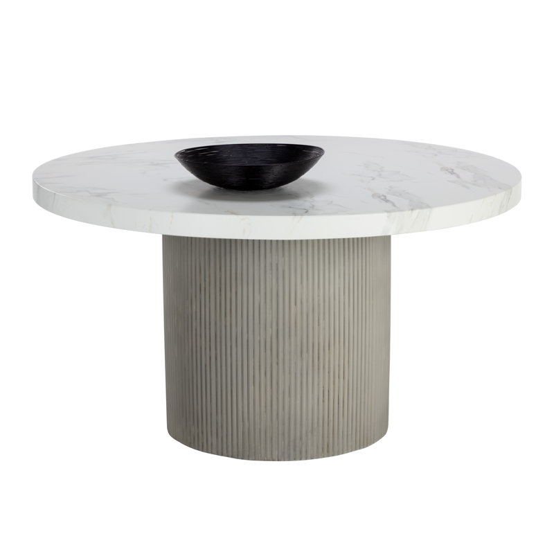 Table de salle à manger Zali, H 30 po x L 55 po x l 55 po, Gris