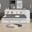 Lit de jour avec tablettes de rangement, USB, DEL et lit gigogne-314043648