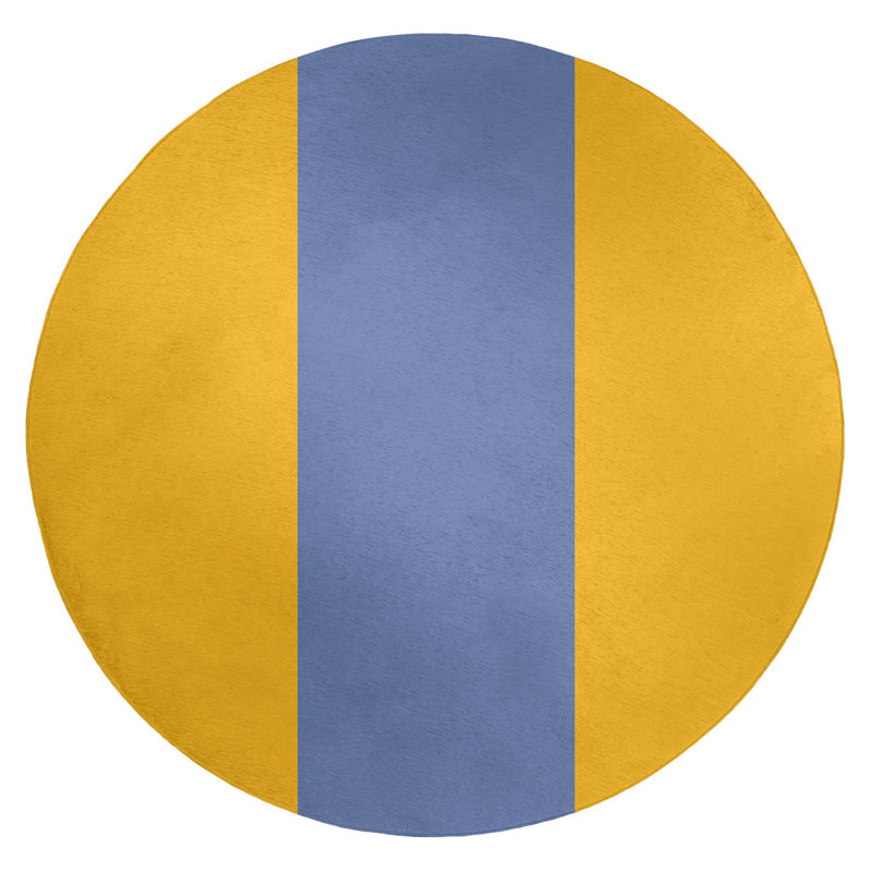 Chenille Striped Indoor Rug, Round 5'