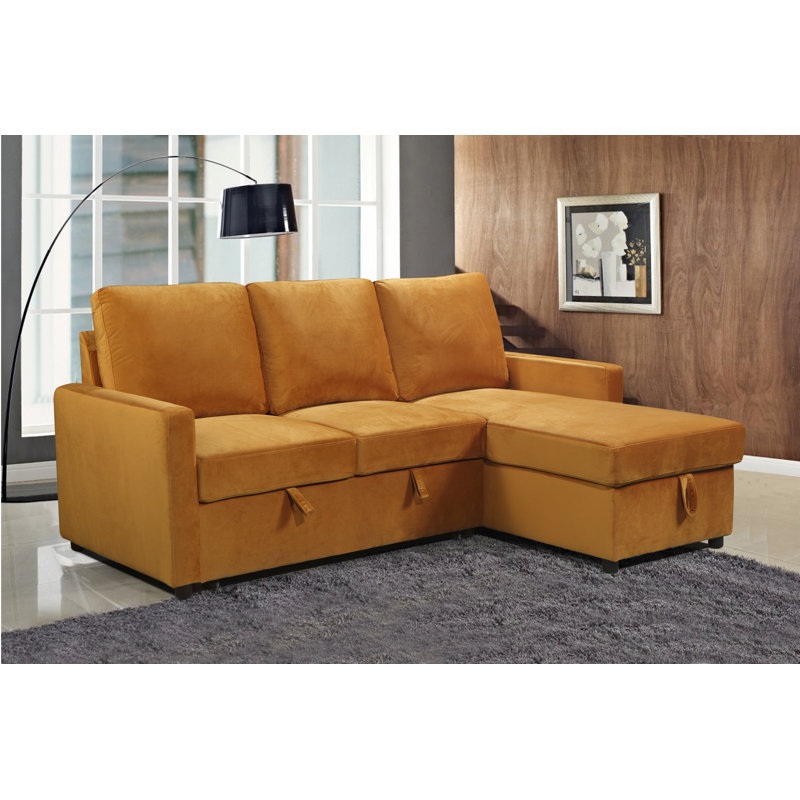 Manha 3 Seater Sofa Bed, Mustard