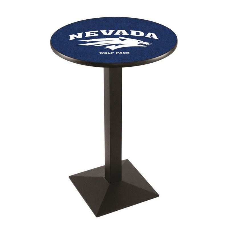 Round Metal Base Dining Table, Black Wrinkle, University of Nevada