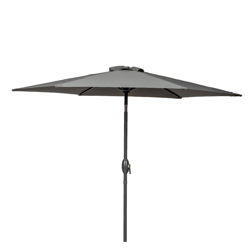 Grey 2.5m Crank and Tilt Parasol Grey Powder Coated Pole (38mm Pole, 6 Ribs) This parasol is made using Polyester Fabric which has a Weather-Proof Coating & UPF Sun Protection Level 50