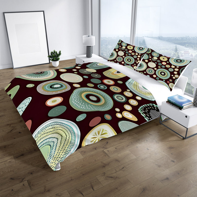Polyester Abstract Duvet Cover, King Duvet Cover + 2 King Shams