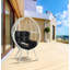 Chaise longue en tissu noir et osier blanc