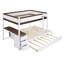 Lit superposé double avec lit gigogne simple, rangement et bureau