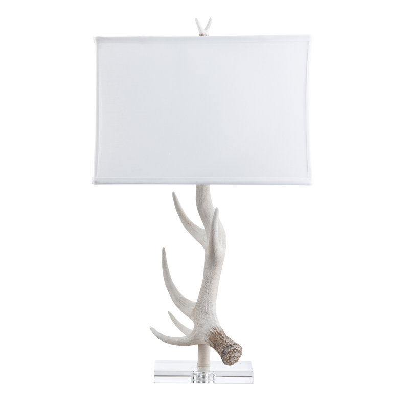 28.75" Resin Table Lamp With White Shade