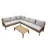 Canapé modulaire d'extérieur en acacia avec coussins 2 pièces Pangea Home Bowery