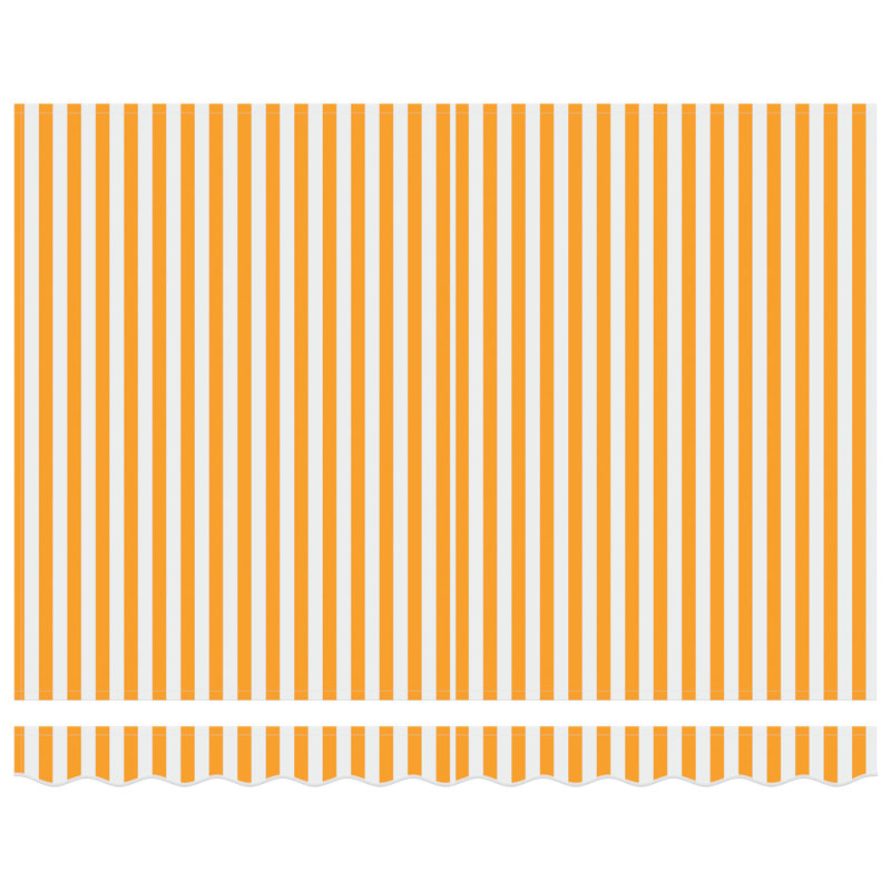 17 Stories Polyester Cover Retractable Patio Awning, 281 cm W x 194.5 cm D, Yellow/White Striped