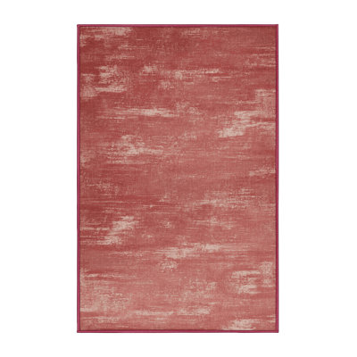 Machine Washable Abstract Pink Area Rug