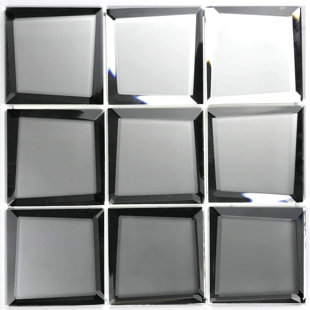 SAMPLE-Reflections Glass Mirror Peel & Stick Beveled Deco Mosaic Tile